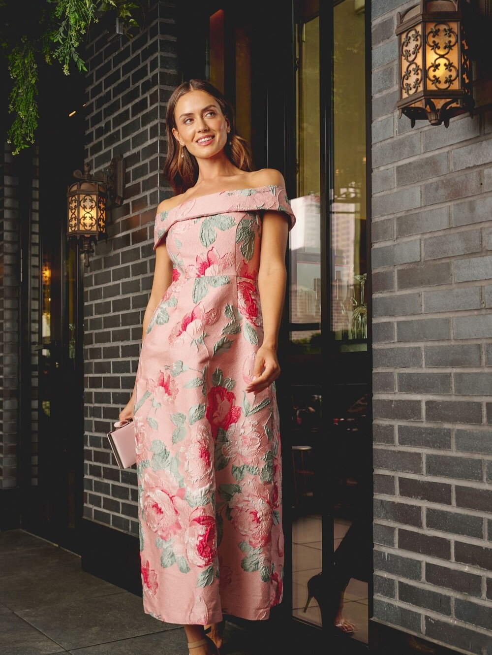 Adrinna Papelle Off The Shoulder Midi Dress
